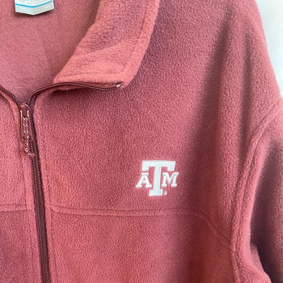 Columbia Jacket Men's XXL Maroon Texas A&M Full Zip Long Sleeve Fleece Aggie - Picture 2 of 9